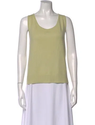 Pre-owned St John Cashmere Scoop Neck Top In Neutral