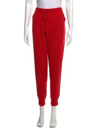 Pre-owned St John Cashmere Straight Leg Pants In Red