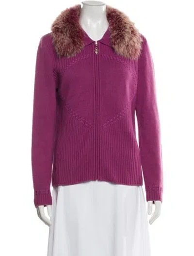 Pre-owned St John Cashmere Sweater In Purple