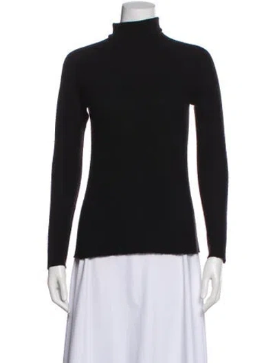 Pre-owned St John Cashmere Turtleneck Sweater In Black