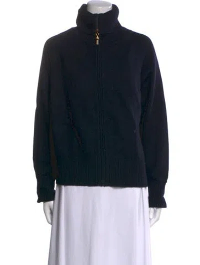 Pre-owned St John Cashmere Turtleneck Sweater In Black