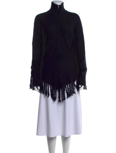 Pre-owned St John Cashmere Turtleneck Sweater In Black
