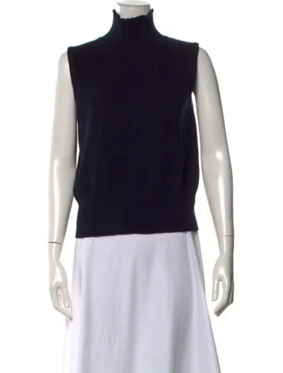 Pre-owned St John Cashmere Turtleneck Sweater In Black