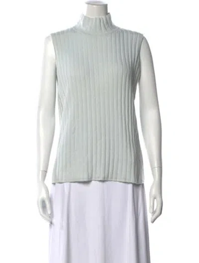Pre-owned St John Cashmere Turtleneck Sweater In Blue