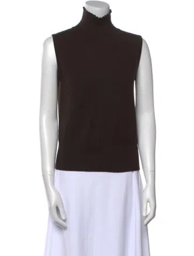 Pre-owned St John Cashmere Turtleneck Sweater In Brown