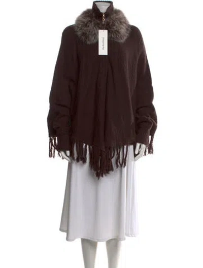 Pre-owned St John Cashmere Turtleneck Sweater In Brown