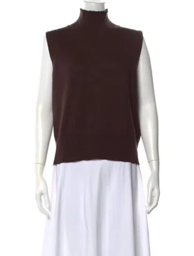 Pre-owned St John Cashmere Turtleneck Sweater In Brown