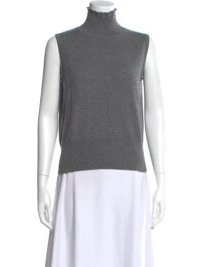 Pre-owned St John Cashmere Turtleneck Sweater In Gray