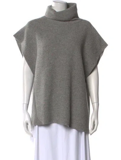 Pre-owned St John Cashmere Turtleneck Sweater In Gray