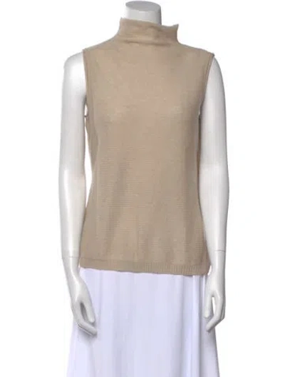 Pre-owned St John Cashmere Turtleneck Sweater In Neutral
