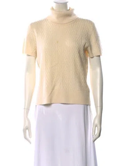 Pre-owned St John Cashmere Turtleneck Sweater In Neutral