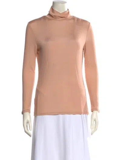 Pre-owned St John Cashmere Turtleneck Sweater In Pink