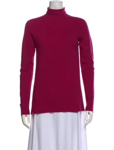Pre-owned St John Cashmere Turtleneck Sweater In Pink