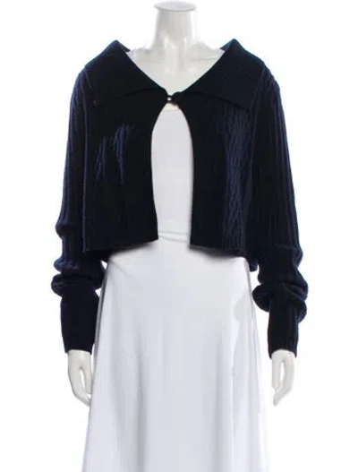 Pre-owned St John Cashmere V-neck Sweater In Blue