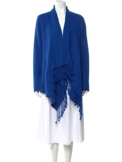 Pre-owned St John Cashmere V-neck Sweater In Blue