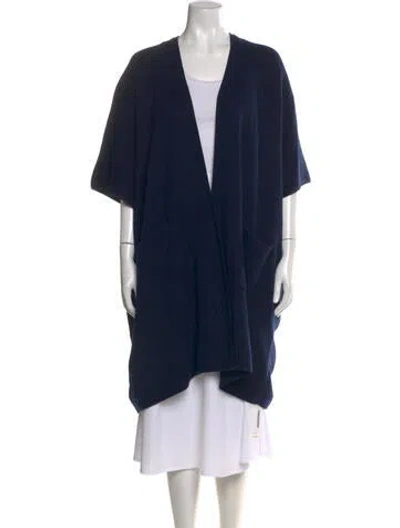 Pre-owned St John Cashmere V-neck Sweater In Blue