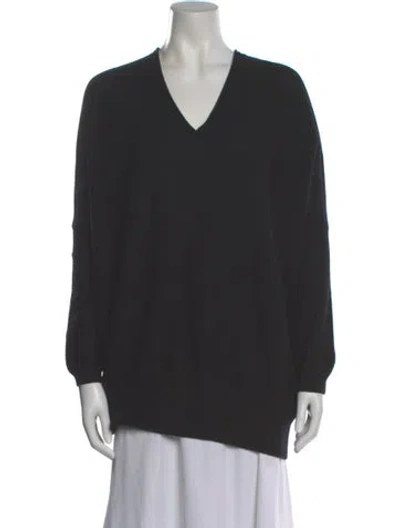 Pre-owned St John Cashmere V-neck Sweater In Gray