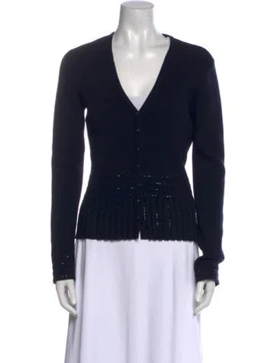 Pre-owned St John Cashmere V-neck Sweater In Multi