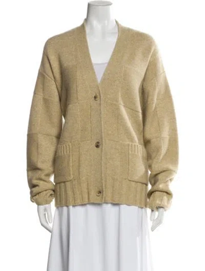 Pre-owned St John Cashmere V-neck Sweater In Neutral