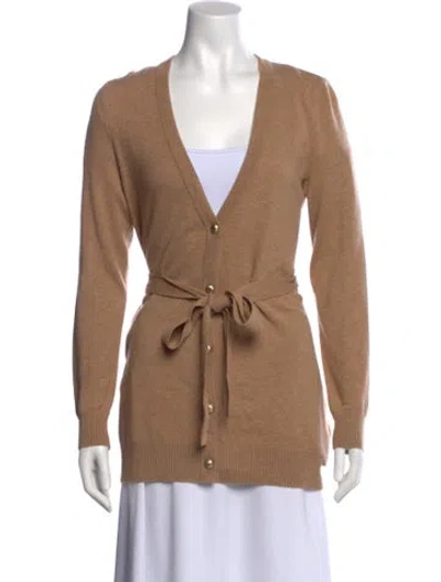 Pre-owned St John Cashmere V-neck Sweater In Neutral