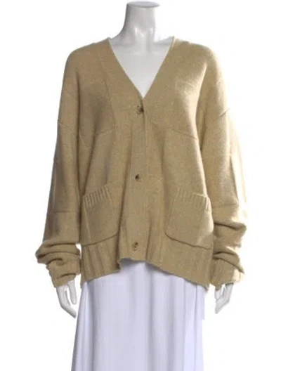 Pre-owned St John Cashmere V-neck Sweater In Neutral