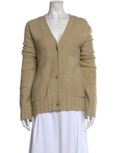 Pre-owned St John Cashmere V-neck Sweater In Neutral