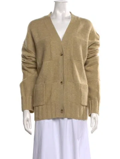 Pre-owned St John Cashmere V-neck Sweater In Neutral