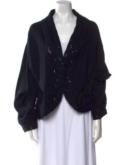 Pre-owned St John Cashmere V-neck Sweater W/ Tags In Blue