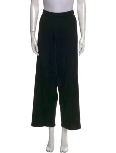 Pre-owned St John Cashmere Wide Leg Pants In Black