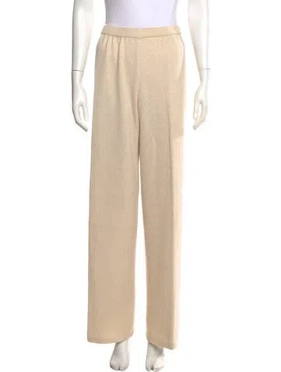 Pre-owned St John Cashmere Wide Leg Pants In Neutral