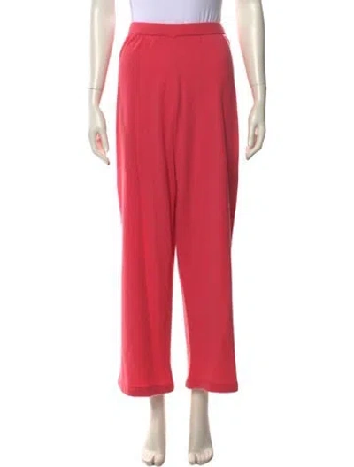 Pre-owned St John Cashmere Wide Leg Pants In Pink