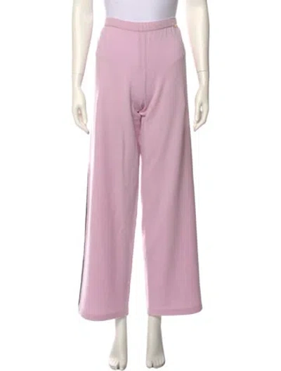 Pre-owned St John Cashmere Wide Leg Pants In Pink