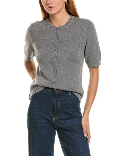 St John St. John Cashmere-blend Cable Sweater In Gray