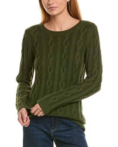 St John St. John Cashmere-blend Cable Sweater In Green