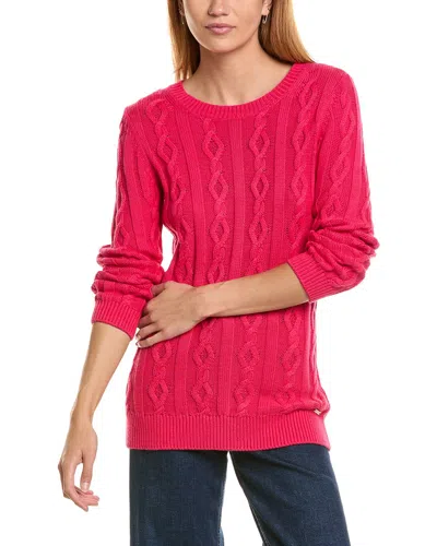 St John St. John Cashmere-blend Cable Sweater In Pink