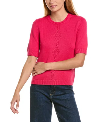 St John St. John Cashmere-blend Cable Sweater In Pink