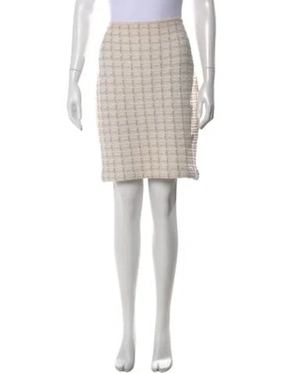 Pre-owned St John Cashwool Knee-length Skirt W/ Tags In Neutral
