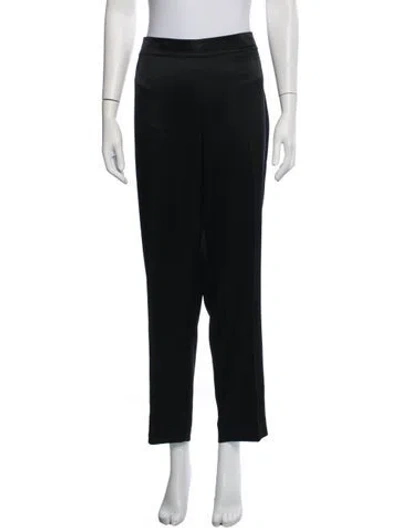Pre-owned St. John Caviar Acetate Straight Leg Pants In Black