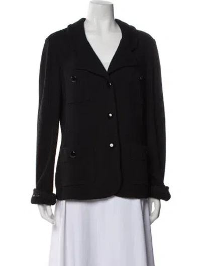 Pre-owned St. John Caviar Blazer In Black