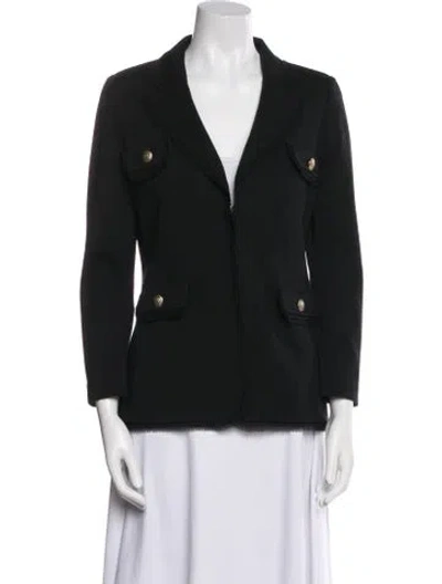 Pre-owned St. John Caviar Blazer In Black