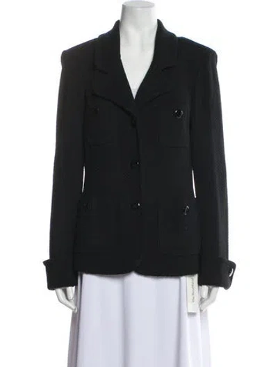 Pre-owned St. John Caviar Blazer In Black