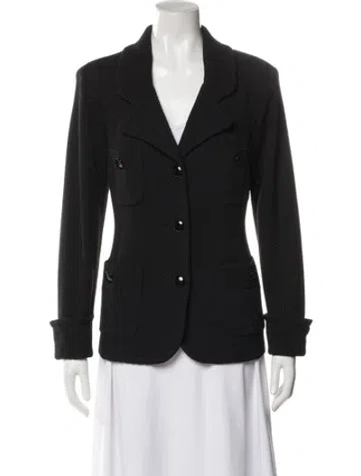 Pre-owned St. John Caviar Blazer In Black