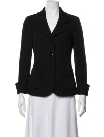 Pre-owned St. John Caviar Blazer In Black