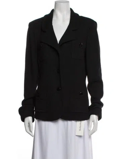Pre-owned St. John Caviar Blazer In Black