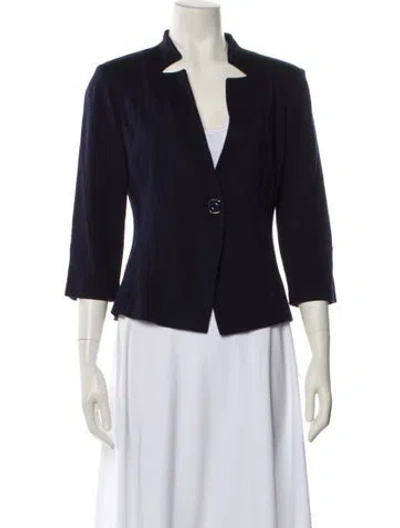Pre-owned St. John Caviar Blazer In Blue