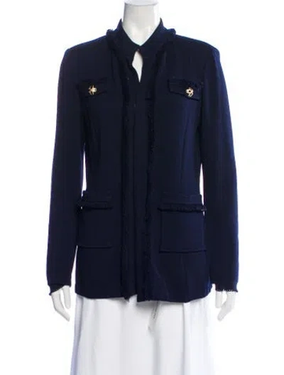 Pre-owned St. John Caviar Blazer In Blue