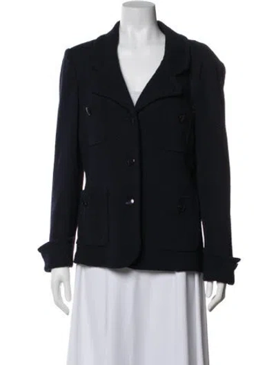 Pre-owned St. John Caviar Blazer In Blue