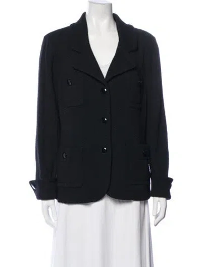 Pre-owned St. John Caviar Blazer In Blue