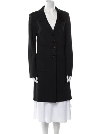 Pre-owned St. John Caviar Coat In Black