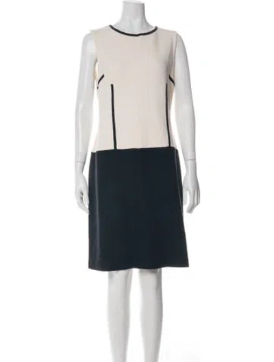 Pre-owned St. John Caviar Colorblock Pattern Knee-length Dress In Neutral